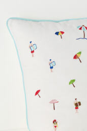 Alma Cotton Embroidered Beach Cushion - thumbnail 3
