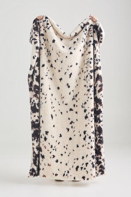 Speckle Printed Faux-Fur Throw Blanket - image 1