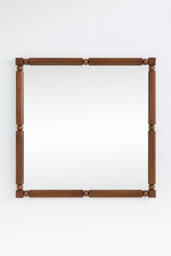 Benedicta Wood Bead Large Square Wall Mirror - thumbnail 2