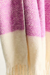 Laurie Herringbone Woven Wool Fringe Throw Blanket - thumbnail 2