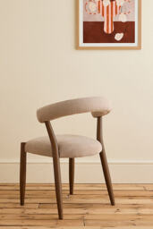 Elsa Weave-Upholstered Beech Wood Dining Chair - thumbnail 2