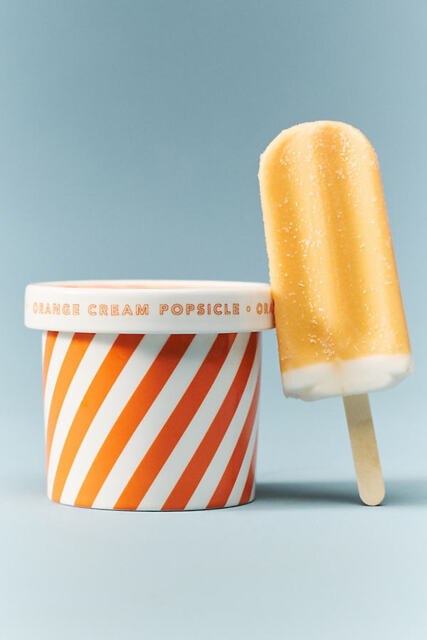 Gourmand Orange Cream Popsicle Ceramic Ice Cream Pint Candle - image 1