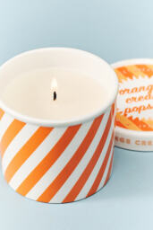 Gourmand Orange Cream Popsicle Ceramic Ice Cream Pint Candle - thumbnail 3
