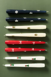 Holiday Pressed Bead Taper Candles, Set of 2 - thumbnail 2