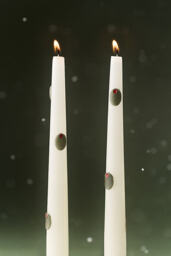 Holiday Pressed Bead Taper Candles, Set of 2 - thumbnail 4