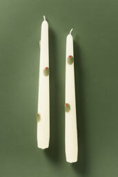 Holiday Pressed Bead Taper Candles, Set of 2 - thumbnail 3