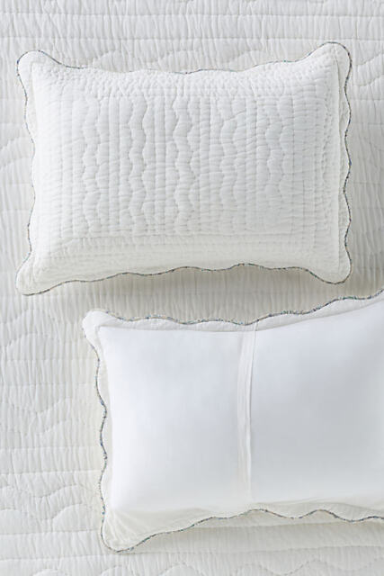 Iluka Cotton Solid Floral Edge Pillowcases, Set of 2