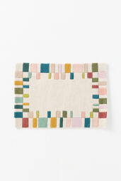 Tufted Wool Geometric Border Rug - thumbnail 3