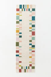 Tufted Wool Geometric Border Rug - thumbnail 4