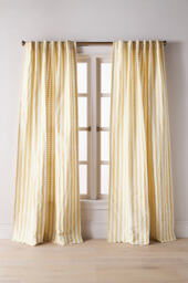 Costanza Woven Stripe Cotton Curtain - thumbnail 1