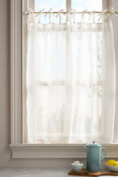 Lena Sheer Woven Café Curtains, Set of 2 - thumbnail 1