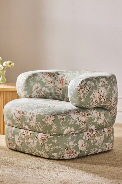 Emilia Floral Swivel Chair - image 1