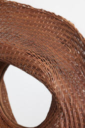 Undulating Woven Rattan Round Mirror - thumbnail 3