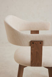 Brooke Cotton-Upholstered Beech Wood Dining Chair - thumbnail 2