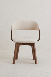 Brooke Cotton-Upholstered Beech Wood Dining Chair - thumbnail 1