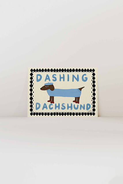 Nephthys Illustrated Dashing Dachshund Art Print