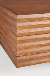 Omari Carved Oak Rectangle Coffee Table - thumbnail 4