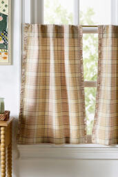 By Anthropologie Tucker Ruffle Edge Cotton Cafe Curtains, Set of 2