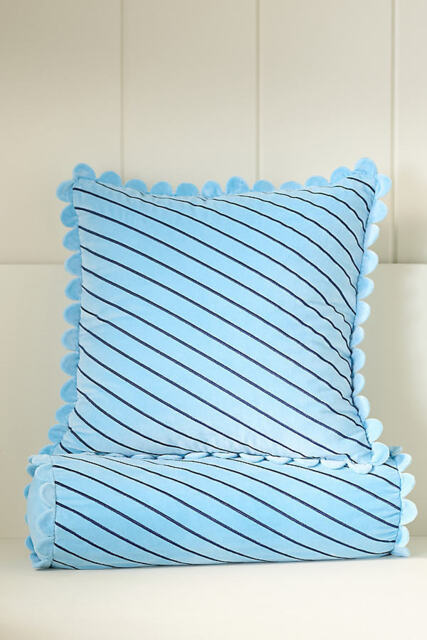 Cotton Velvet Striped Cushion - image 1