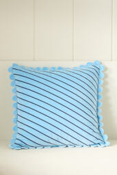 Cotton Velvet Striped Cushion - thumbnail 3
