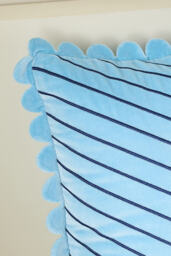Cotton Velvet Striped Cushion - thumbnail 5