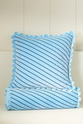 Cotton Velvet Striped Cushion - thumbnail 1