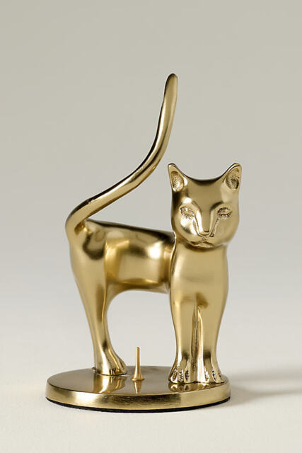 Gold Cat Candleholder - image 1