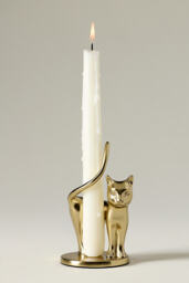 Gold Cat Candleholder - thumbnail 2