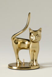 Gold Cat Candleholder - thumbnail 1