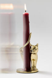 Gold Cat Candleholder - thumbnail 3