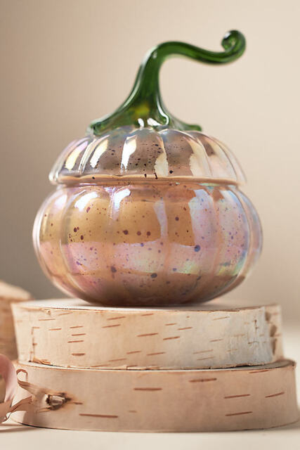 Woody White Birch & Pumpkin Mini Glass Pumpkin Candle - image 1