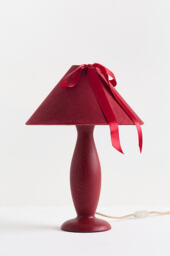 Bosette Bow Velvet and Wood Table Lamp - thumbnail 2