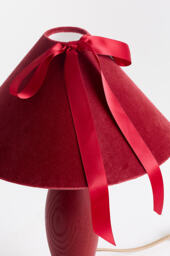 Bosette Bow Velvet and Wood Table Lamp - thumbnail 3