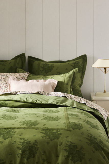 Nadia Cotton Solid Floral Embellished Duvet Cover - image 1