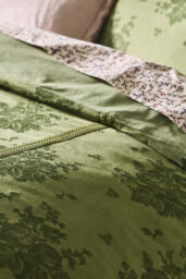 Nadia Cotton Solid Floral Embellished Duvet Cover - thumbnail 3