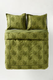 Nadia Cotton Solid Floral Embellished Duvet Cover - thumbnail 2