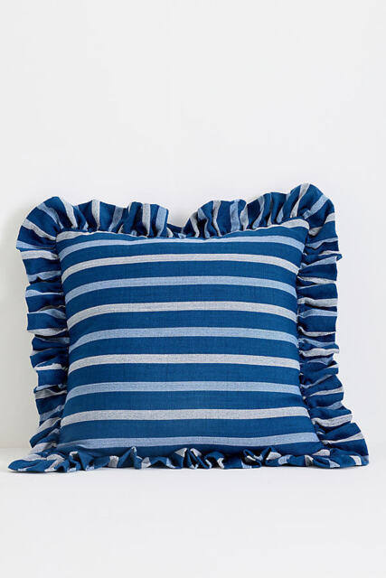 Maeve Helana Woven Stripe Ruffle Cushion - image 1