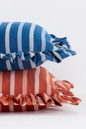 Maeve Helana Woven Stripe Ruffle Cushion - thumbnail 2