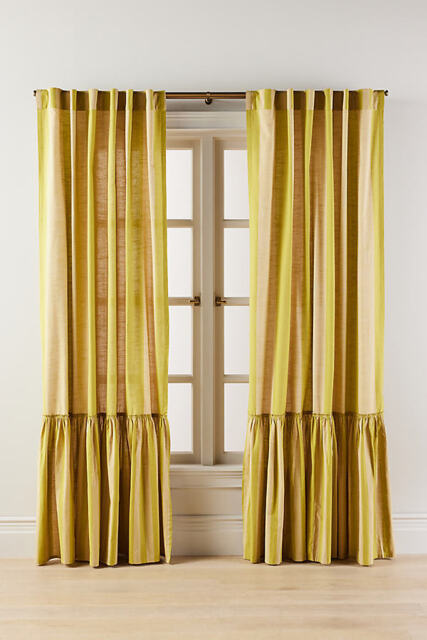 Peggy Cotton Ruffle Striped Curtain - image 1