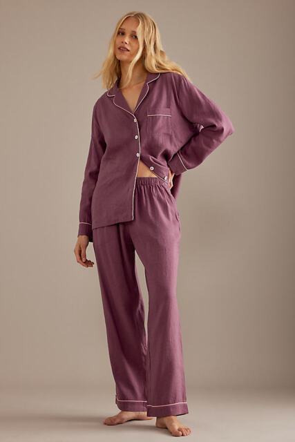 Piglet In Bed Linen Trouser Pyjama Set - image 1