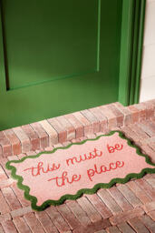 This Must Be the Place Scalloped Printed Coir Doormat