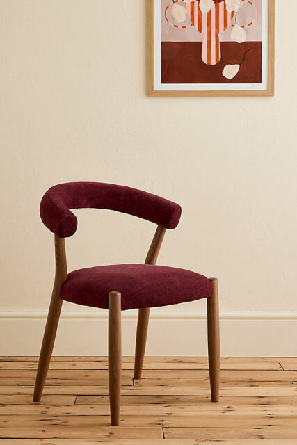 Elsa Chenille Weave-Upholstered Beech Wood Dining Chair - image 1