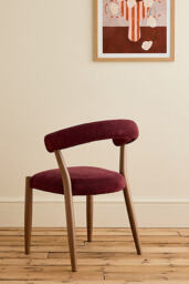 Elsa Chenille Weave-Upholstered Beech Wood Dining Chair - thumbnail 2