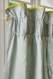 By Anthropologie Ruffle Top Cotton Woven Cafe Curtain, Set of 2 - thumbnail 2