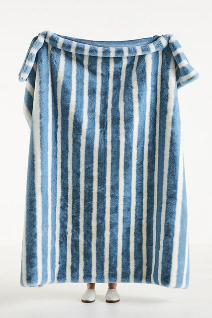 Sophie Stripe Faux Fur Throw Blanket