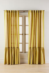 Peggy Cotton Ruffle Striped Curtain