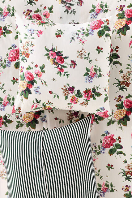 Embroidered Percale Floral Printed Cushion Cover