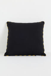 Agatha Embroidered Black Cat Indoor/Outdoor Cushion - thumbnail 2