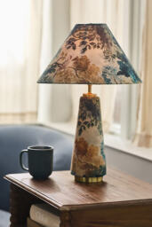Lulu Printed Fabric Upholstered Empire Table Lamp - thumbnail 1