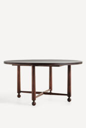 "Roma Round 60"" Oak Wood Dining Table" - thumbnail 1